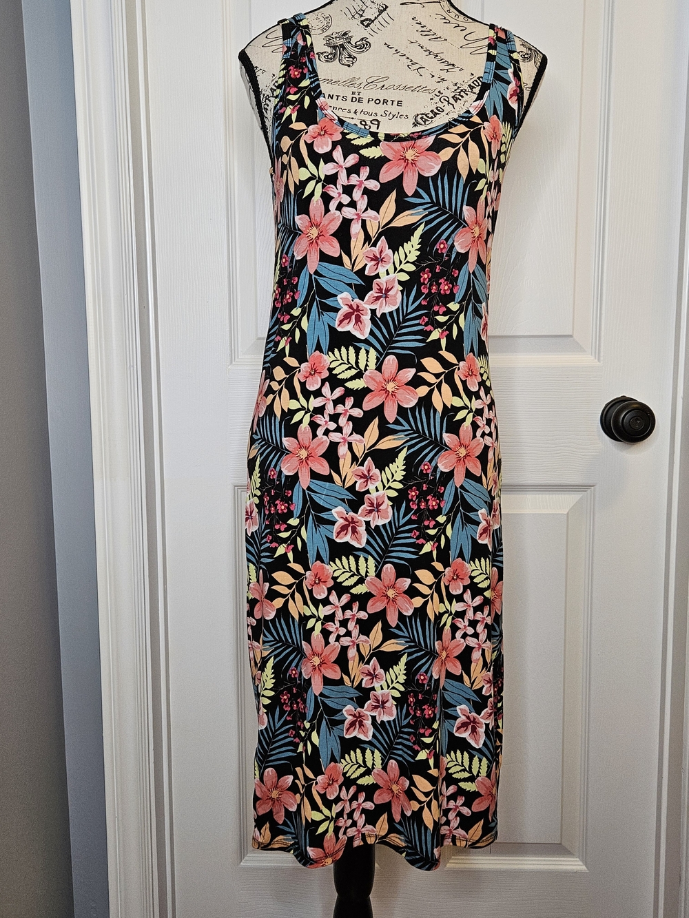 NWOT Harlow Tropical Floral Print Sleeveless Dress Vacation Sundress Size L